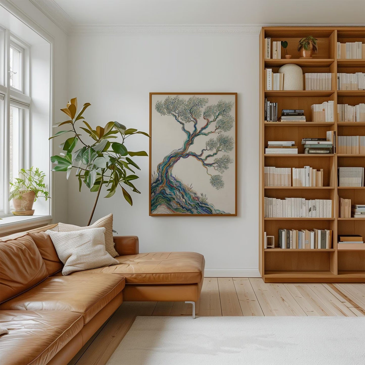 Mediterranean Olive Tree Wall Art, Rustic Botanical Canvas Print